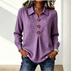 Långärmad skjorta med knappar fram för dam-Shirts for women-Fjallbarn