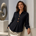 Långärmad skjorta med knappar fram för dam-Shirts for women-Fjallbarn