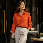 Långärmad skjorta med knappar fram för dam-Shirts for women-Fjallbarn