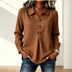 Långärmad skjorta med knappar fram för dam-Shirts for women-Fjallbarn