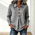 Långärmad skjorta med knappar fram för dam-Shirts for women-Fjallbarn