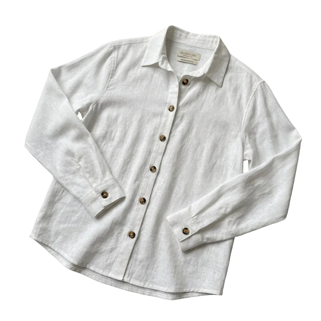 Långärmad skjorta med spetsig krage för dam-Blouses for women-Fjallbarn