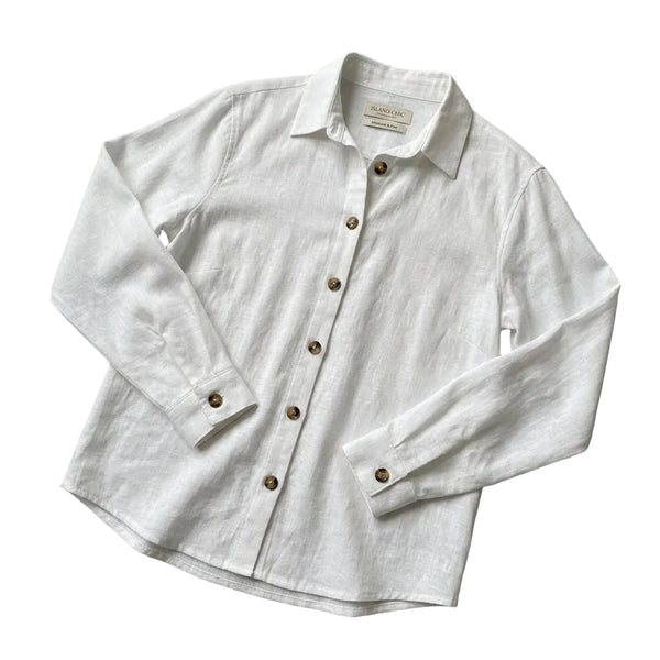 Långärmad skjorta med spetsig krage för dam-Blouses for women-Fjallbarn