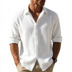 Långärmad texturerad skjorta för herr-Shirts for men-Fjallbarn