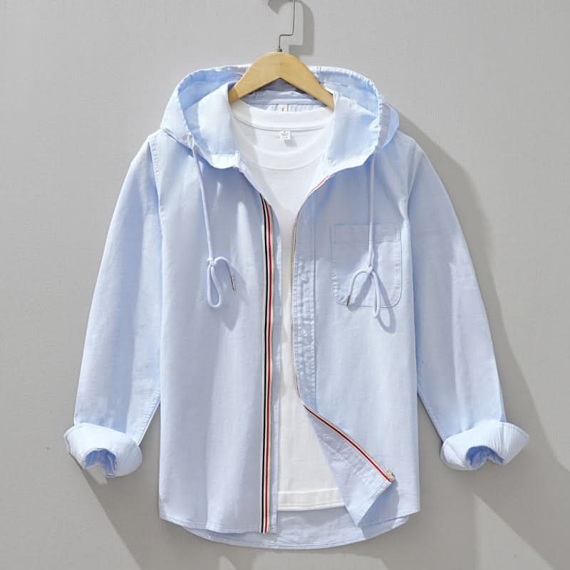 Linhuvtröja med dragkedja och dragsko för män-Jackets for men-Fjallbarn
