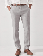 Linnebyxor för män med bälteshällor-Pants for Men-Fjallbarn