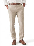 Linnebyxor för män med bälteshällor-Pants for Men-Fjallbarn