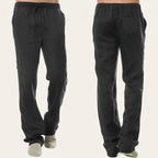 Linnebyxor med raka ben för herr-Pants for Men-Fjallbarn