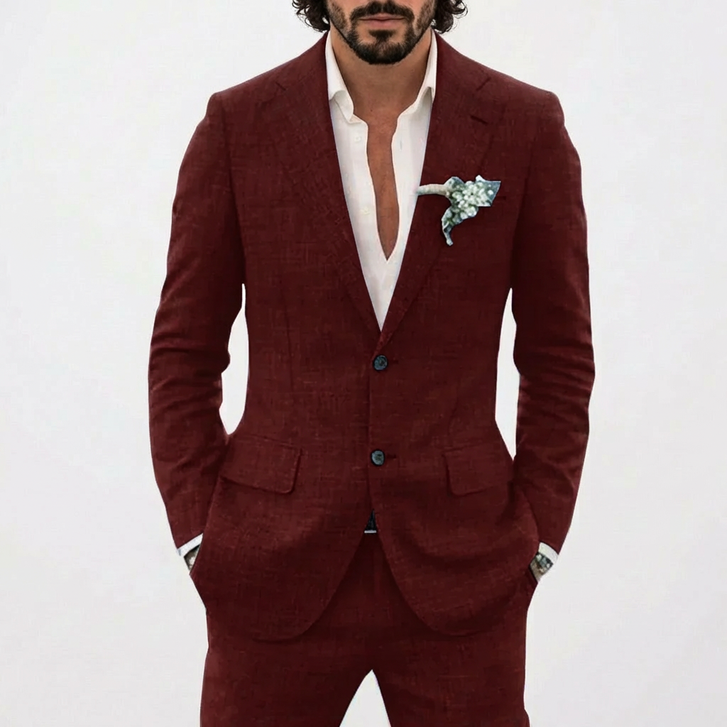Linnekostym för män med klassiska slag-Suits for men-Fjallbarn
