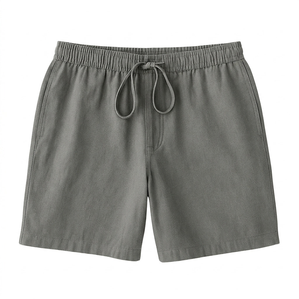 Linneshorts för herr med dragsko och resår i midjan-Shorts for men-Fjallbarn