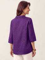 Linnetopp för dam med asymmetrisk krage-Tops for women-Fjallbarn