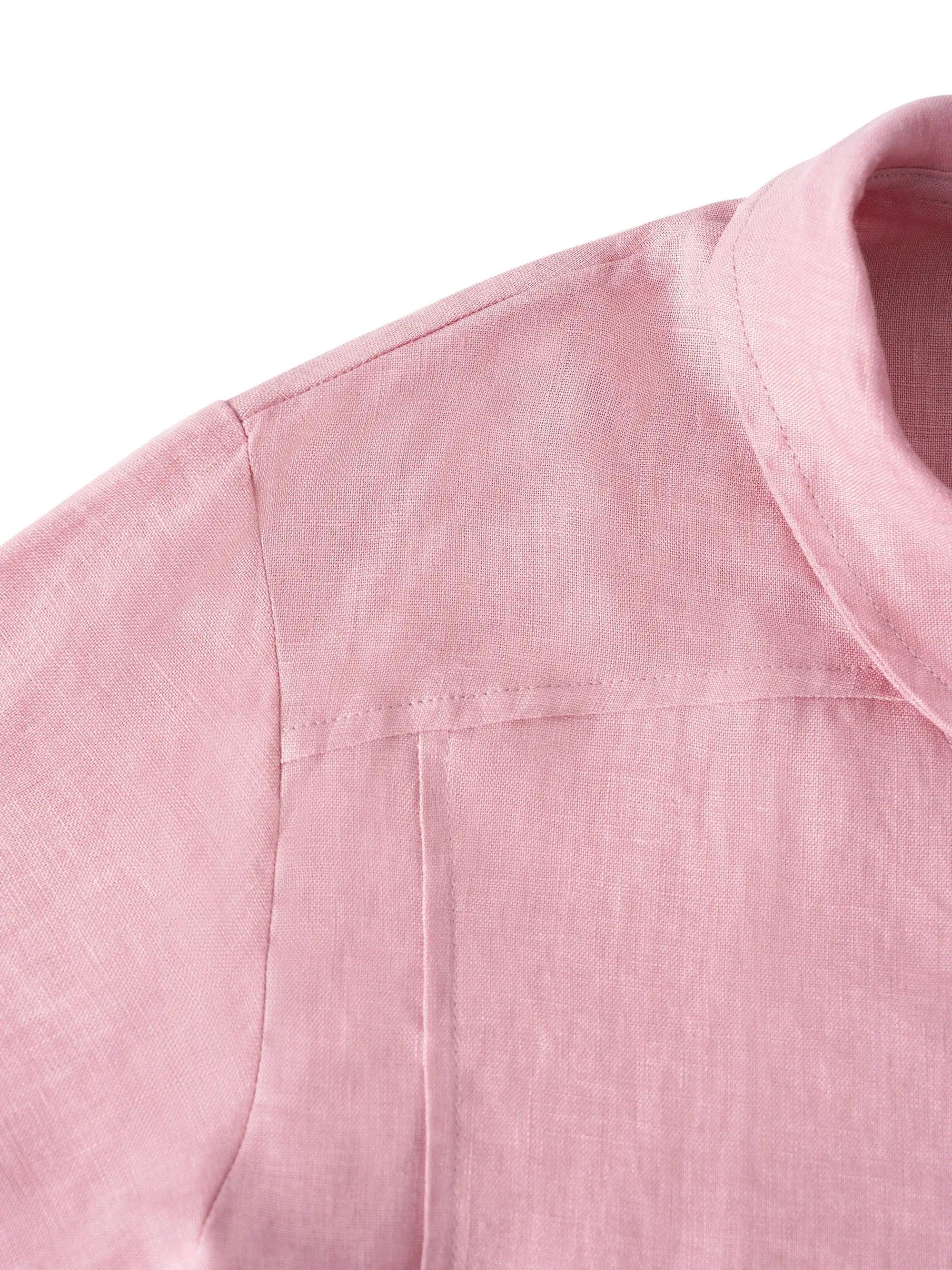 Linnetopp med sjalkrage och V-ringning för dam-Tops for women-Fjallbarn