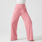 Loungebyxor med hög midja och vida ben för dam-Pants for woman-Fjallbarn