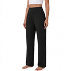 Loungebyxor med hög midja och vida ben för dam-Pants for woman-Fjallbarn