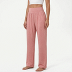 Loungebyxor med hög midja och vida ben för dam-Pants for woman-Fjallbarn