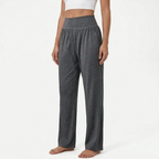 Loungebyxor med hög midja och vida ben för dam-Pants for woman-Fjallbarn