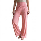 Loungebyxor med hög midja och vida ben för dam-Pants for woman-Fjallbarn