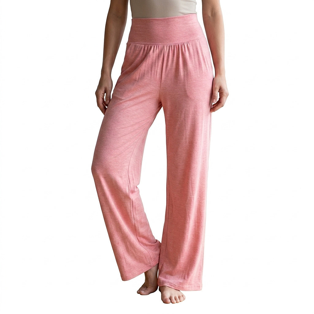 Loungebyxor med hög midja och vida ben för dam-Pants for woman-Fjallbarn