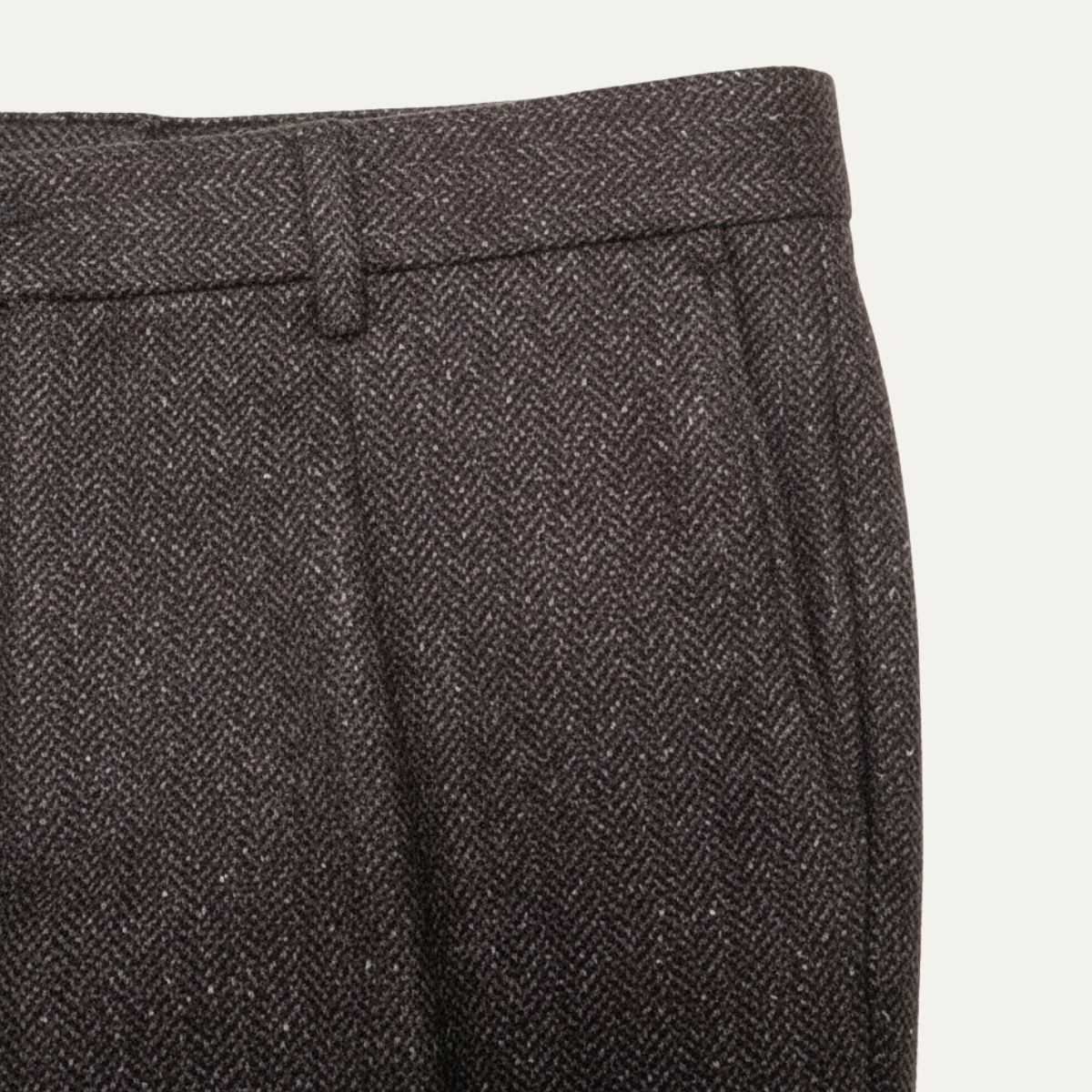 Män Byxor med Rak Benform, Fiskbensmönster och Veck-Pant for Men-Fjallbarn