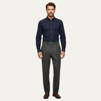 Män Byxor med Rak Benform, Fiskbensmönster och Veck-Pant for Men-Fjallbarn