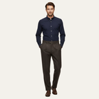 Män Byxor med Rak Benform, Fiskbensmönster och Veck-Pant for Men-Fjallbarn