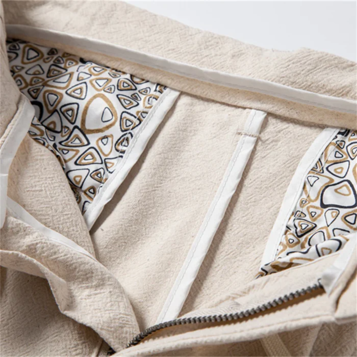 Män Byxor med Veckad Midja, Dragsko och Dragkedja-Pant for Men-Fjallbarn