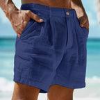 Män Shorts med Veckad Midja och Knappstängning-Shorts for men-Fjallbarn