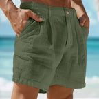Män Shorts med Veckad Midja och Knappstängning-Shorts for men-Fjallbarn