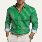 Män Skjorta med Vertikala Ränder och Knappstängning-Shirts for men-Fjallbarn