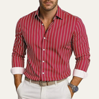 Män Skjorta med Vertikala Ränder och Knappstängning-Shirts for men-Fjallbarn