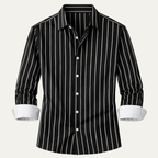 Män Skjorta med Vertikala Ränder och Knappstängning-Shirts for men-Fjallbarn