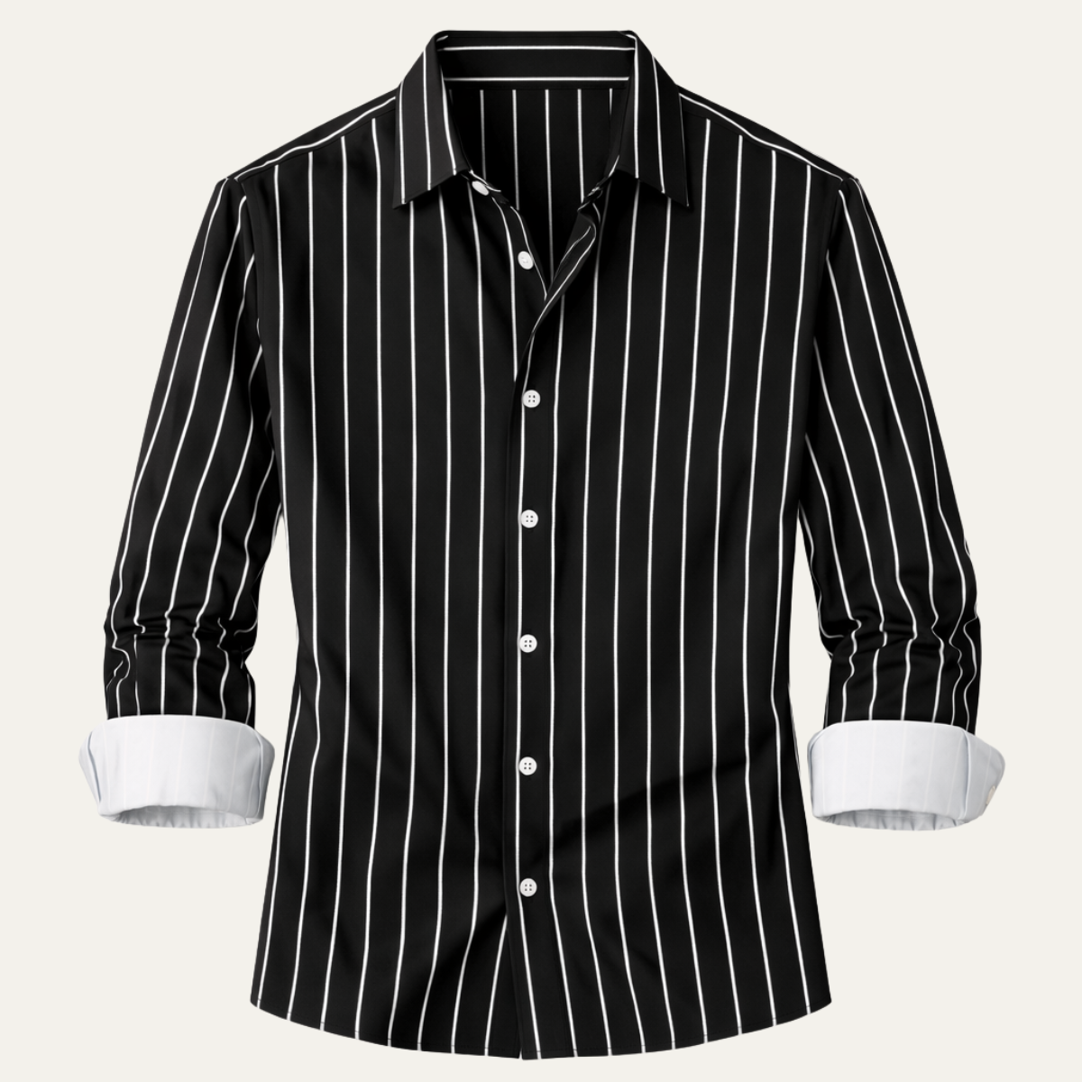 Män Skjorta med Vertikala Ränder och Knappstängning-Shirts for men-Fjallbarn