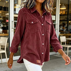 Manchester-skjorta med knappar och fickor för dam-Shirts for women-Fjallbarn