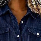 Manchester-skjorta med knappar och fickor för dam-Shirts for women-Fjallbarn