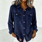 Manchester-skjorta med knappar och fickor för dam-Shirts for women-Fjallbarn