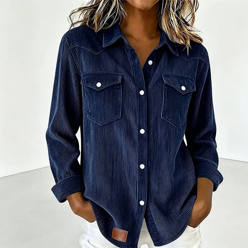 Manchester-skjorta med knappar och fickor för dam-Shirts for women-Fjallbarn