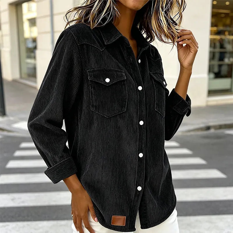 Manchester-skjorta med knappar och fickor för dam-Shirts for women-Fjallbarn