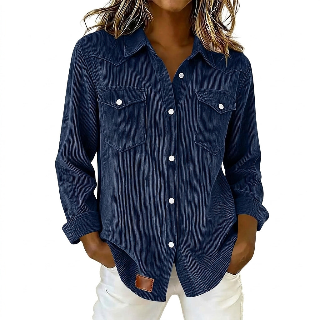 Manchester-skjorta med knappar och fickor för dam-Shirts for women-Fjallbarn