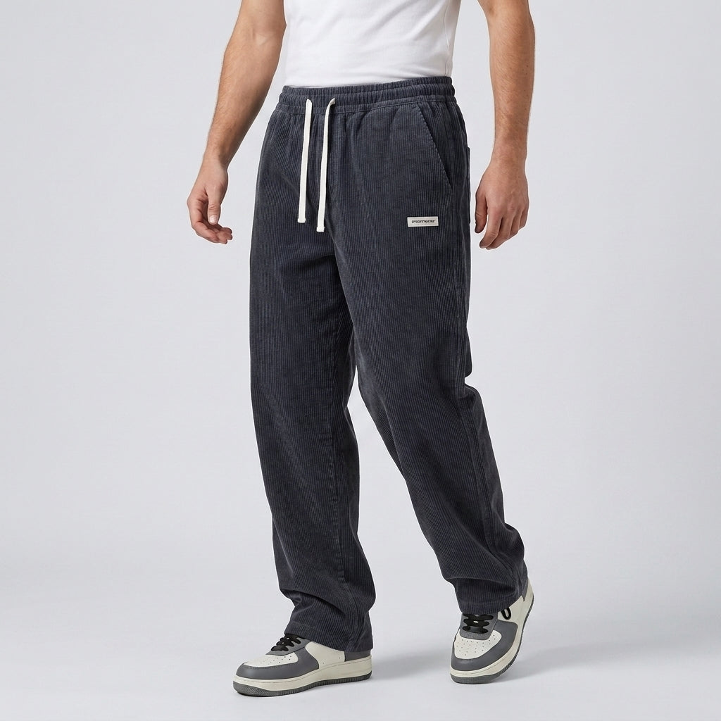 Manchesterbyxor med dragsko-Pants for men-Fjallbarn