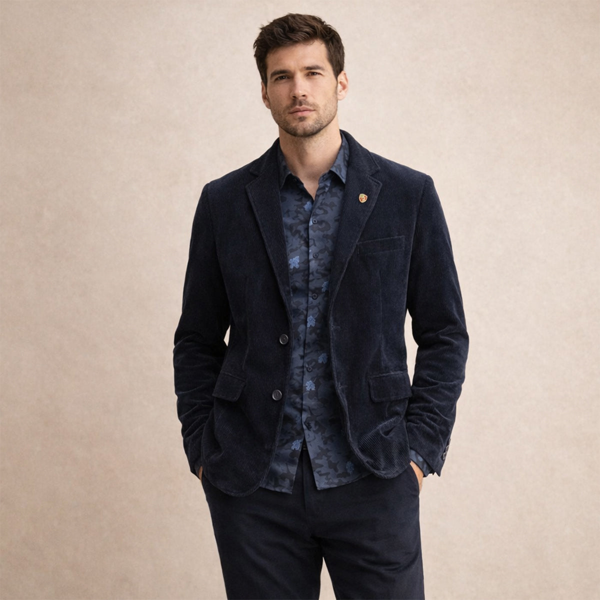 Manchesterkavaj för herr med knappstängning-Blazer for men-Fjallbarn