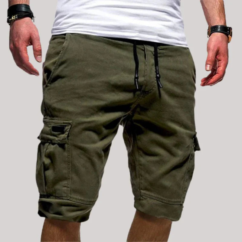 Mäns Cargo Shorts med Dragsko i Midjan och Flera Fickor-Shorts for men-Fjallbarn
