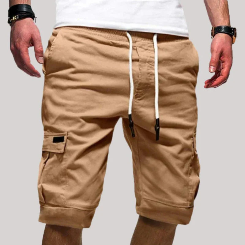 Mäns Cargo Shorts med Dragsko i Midjan och Flera Fickor-Shorts for men-Fjallbarn