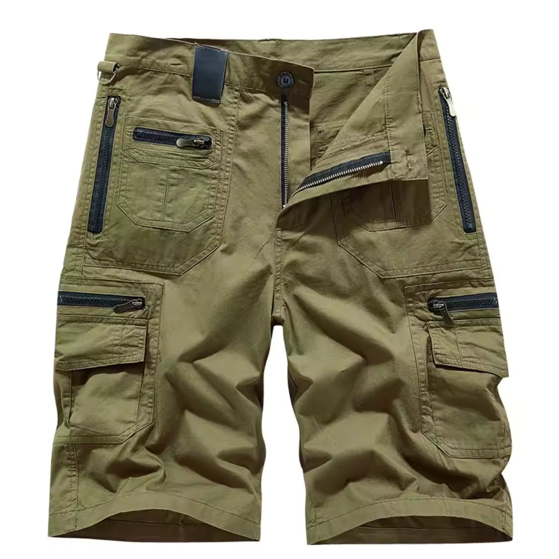 Mäns Cargo Shorts med Flera Fickor och Dragkedjestängning-Shorts for men-Fjallbarn