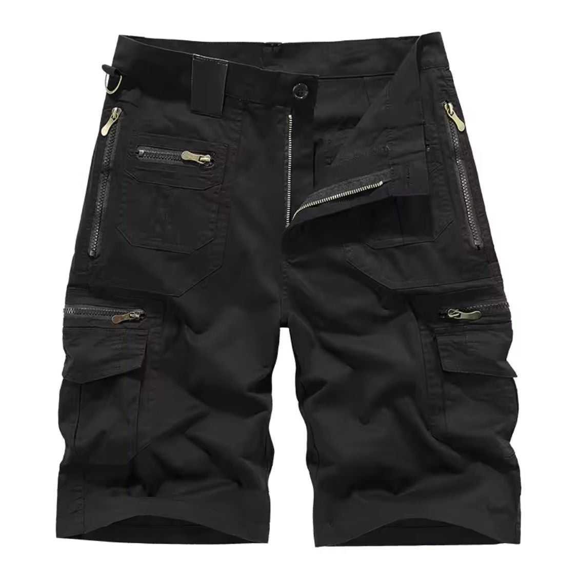 Mäns Cargo Shorts med Flera Fickor och Dragkedjestängning-Shorts for men-Fjallbarn