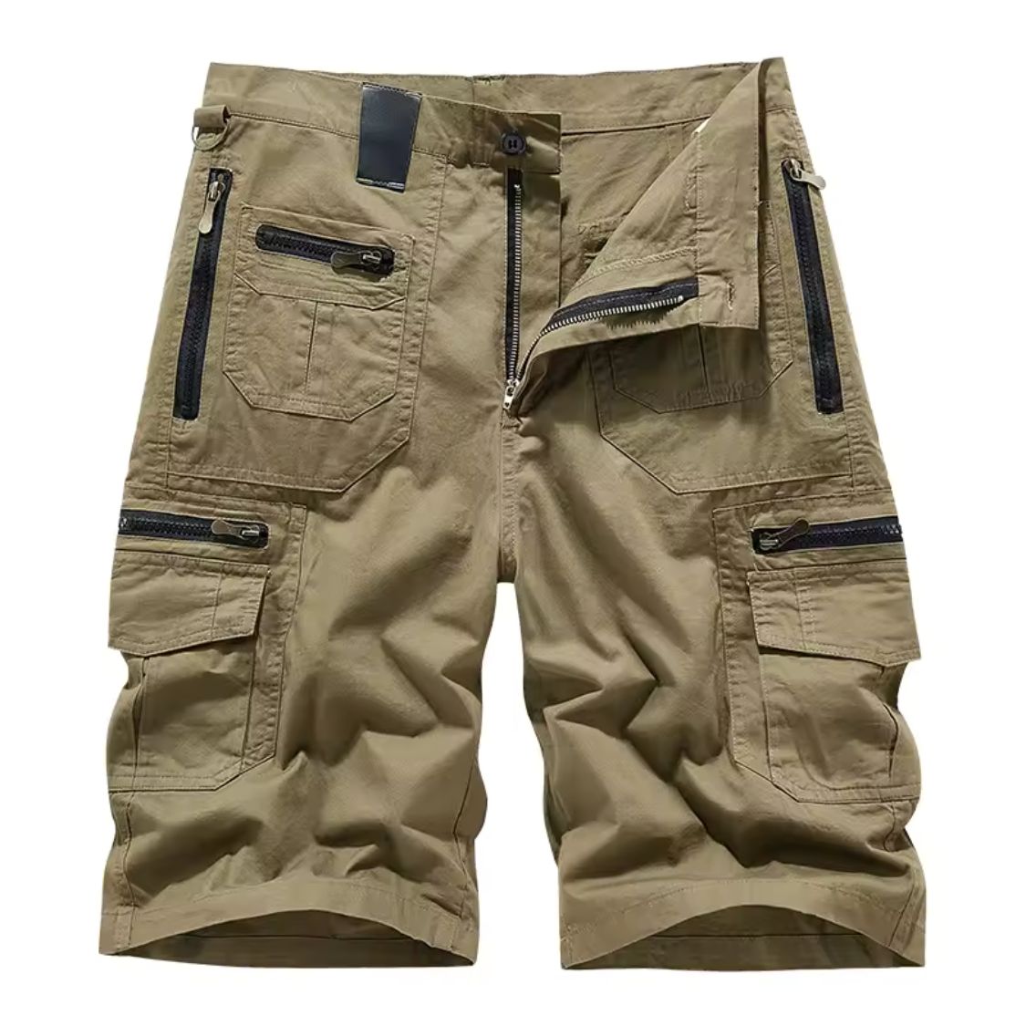 Mäns Cargo Shorts med Flera Fickor och Dragkedjestängning-Shorts for men-Fjallbarn