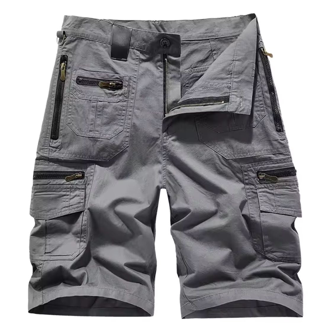 Mäns Cargo Shorts med Flera Fickor och Dragkedjestängning-Shorts for men-Fjallbarn