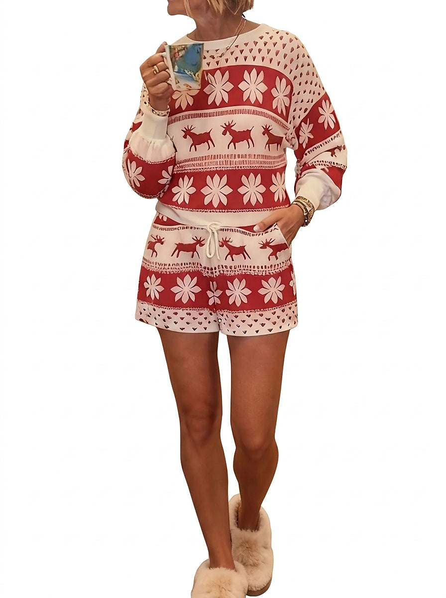 Matchande set för dam med ren- och snöflingemönster-Sets for women-Fjallbarn