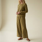 Matchande set i linne med vida ben för dam-Sets for women-Fjallbarn