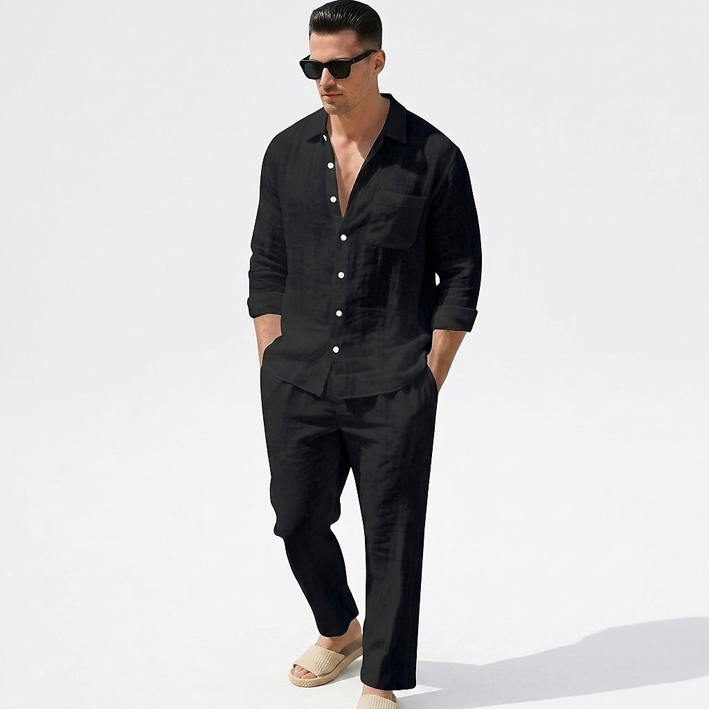 Matchande set med linneskjorta och byxor för herr-Sets for Men-Fjallbarn