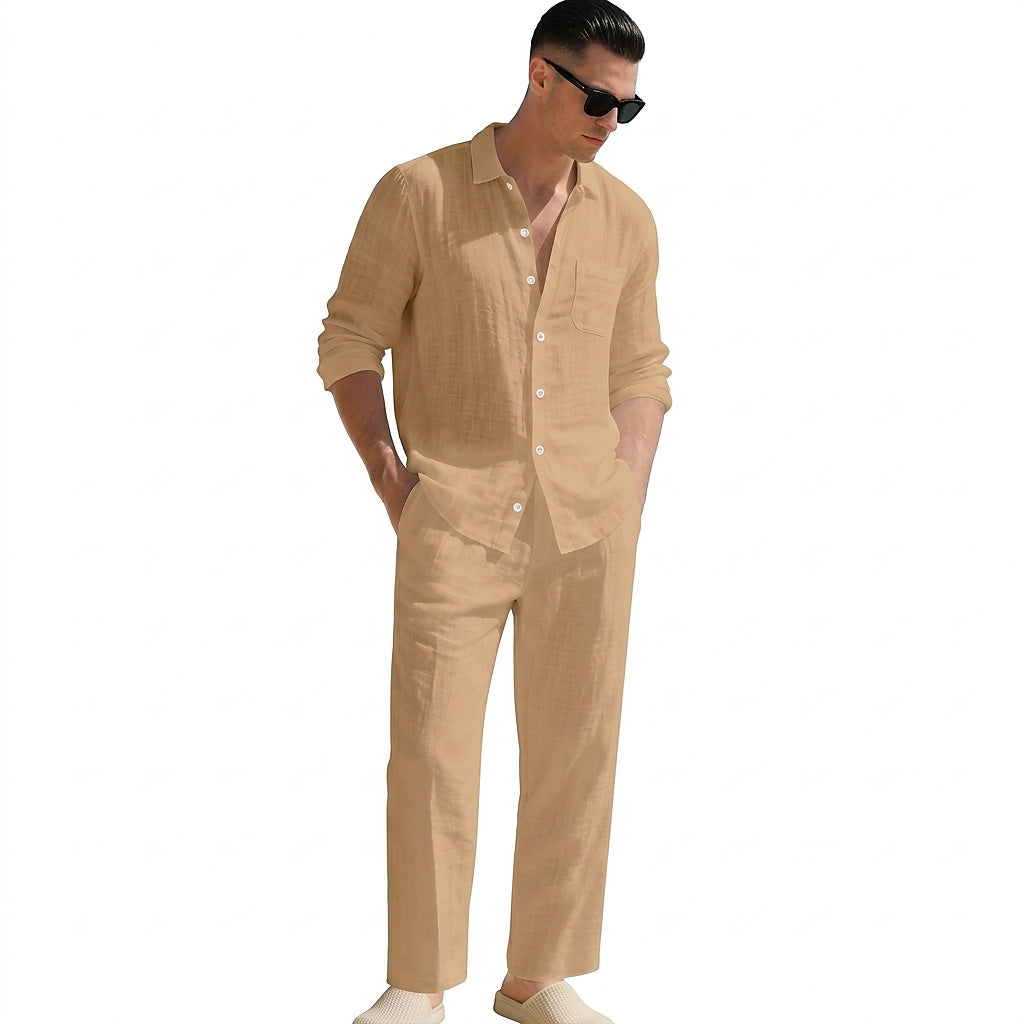 Matchande set med linneskjorta och byxor för herr-Sets for Men-Fjallbarn